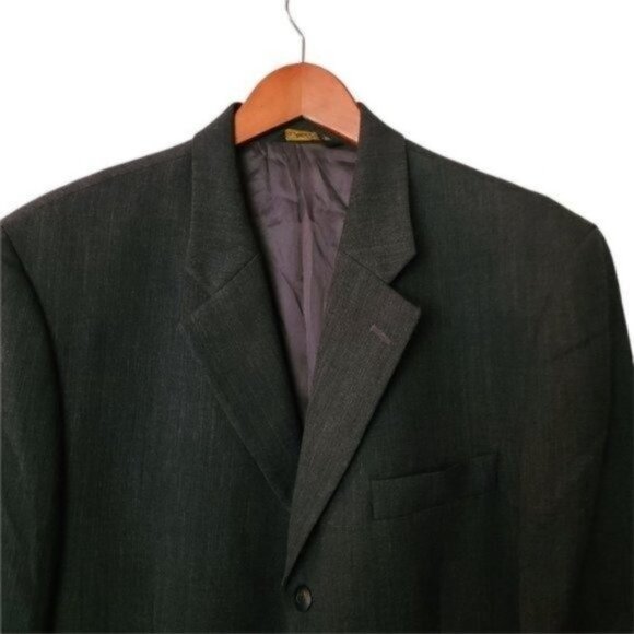 Bachrach ITALY Men's 46 Gray 3‎ Button Suit Jacket - Picture 5 of 11